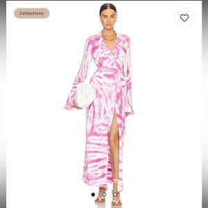 New Ser.O.Ya Gloria Cardigan Dress in White Pink Swirl TieDye Revolve Small